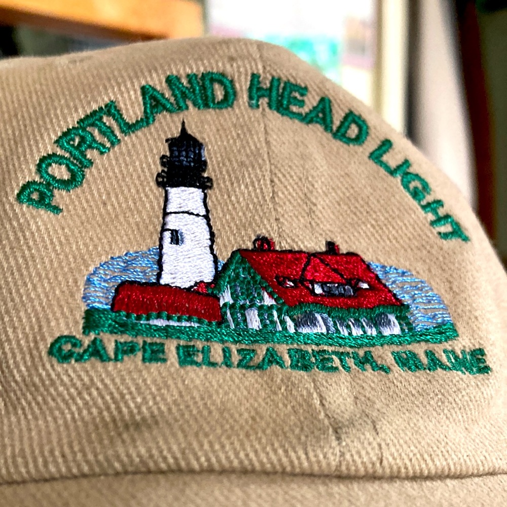 Portland Head Light Cape Elizabeth Maine Hat — Beige — Great Condition!